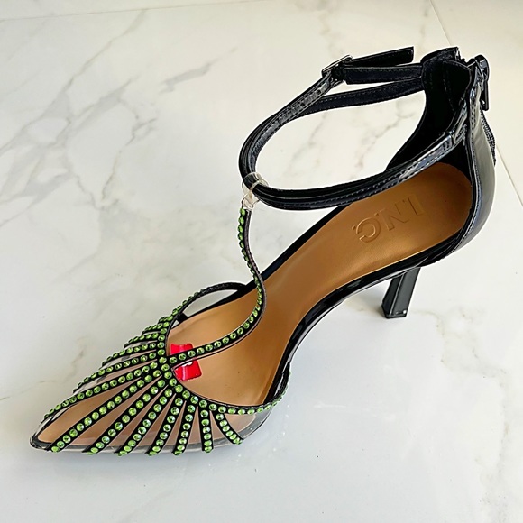 INC INTERNATIONAL CONCEPTS Sovena T-Strap Rhinestone Pumps Size 8 - Picture 11 of 16